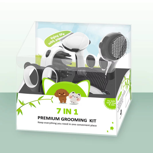 7 in 1 Pet Hair Grooming Tool Set Small Dog and Cat Brush Comb Kit