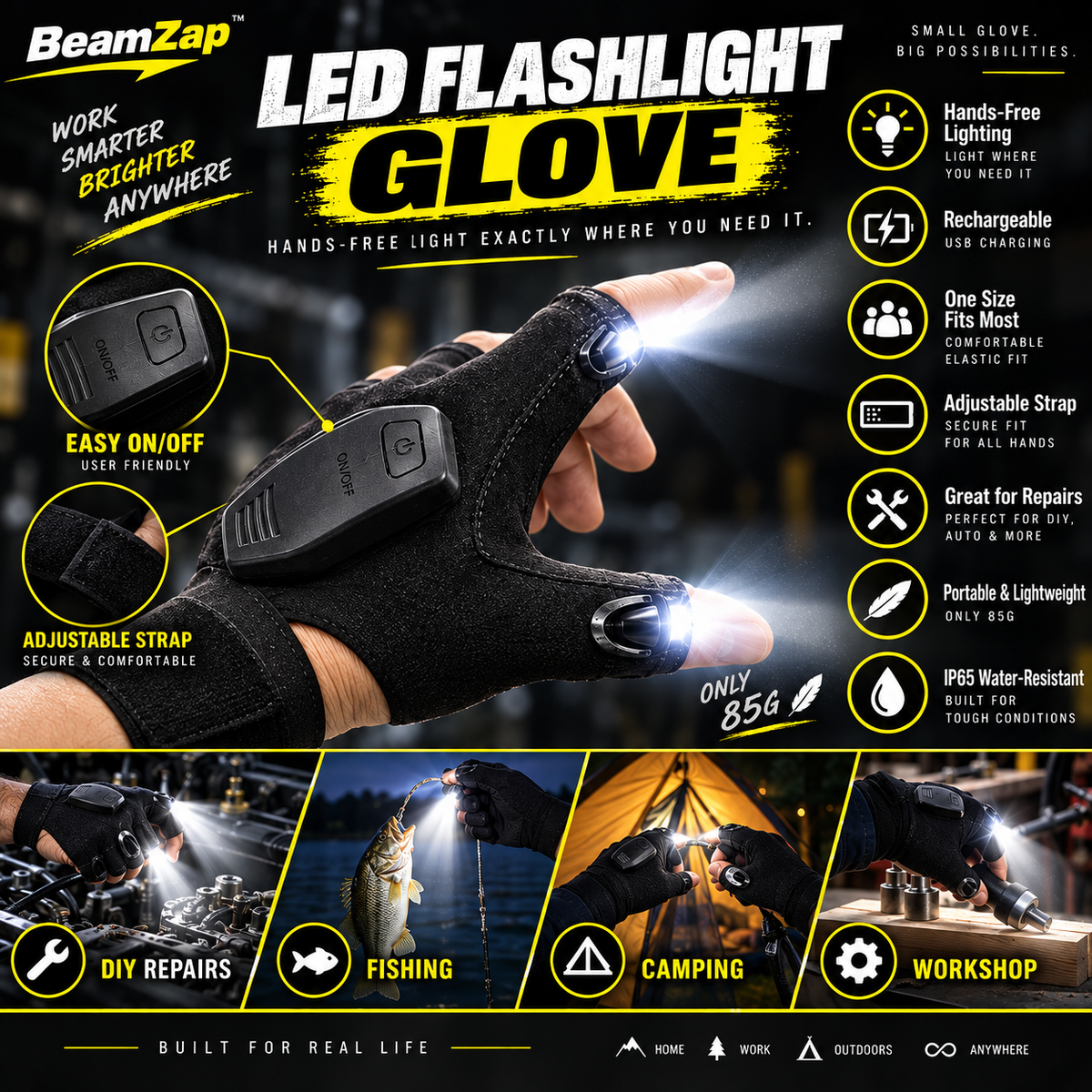 BeamZap™ 230° Rechargeable Motion Headlamp