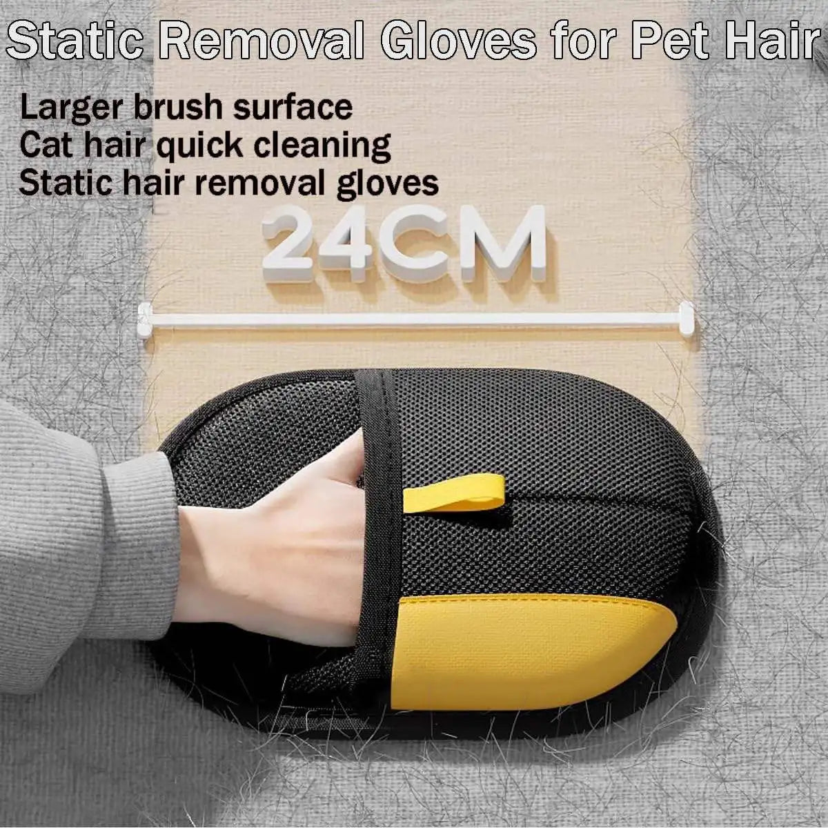 Dropshipping Two-Way Double-Sided Electrostatic Dog Hair Removal Glove Reusable Efficient Washable Upgraded Pet Grooming Glove